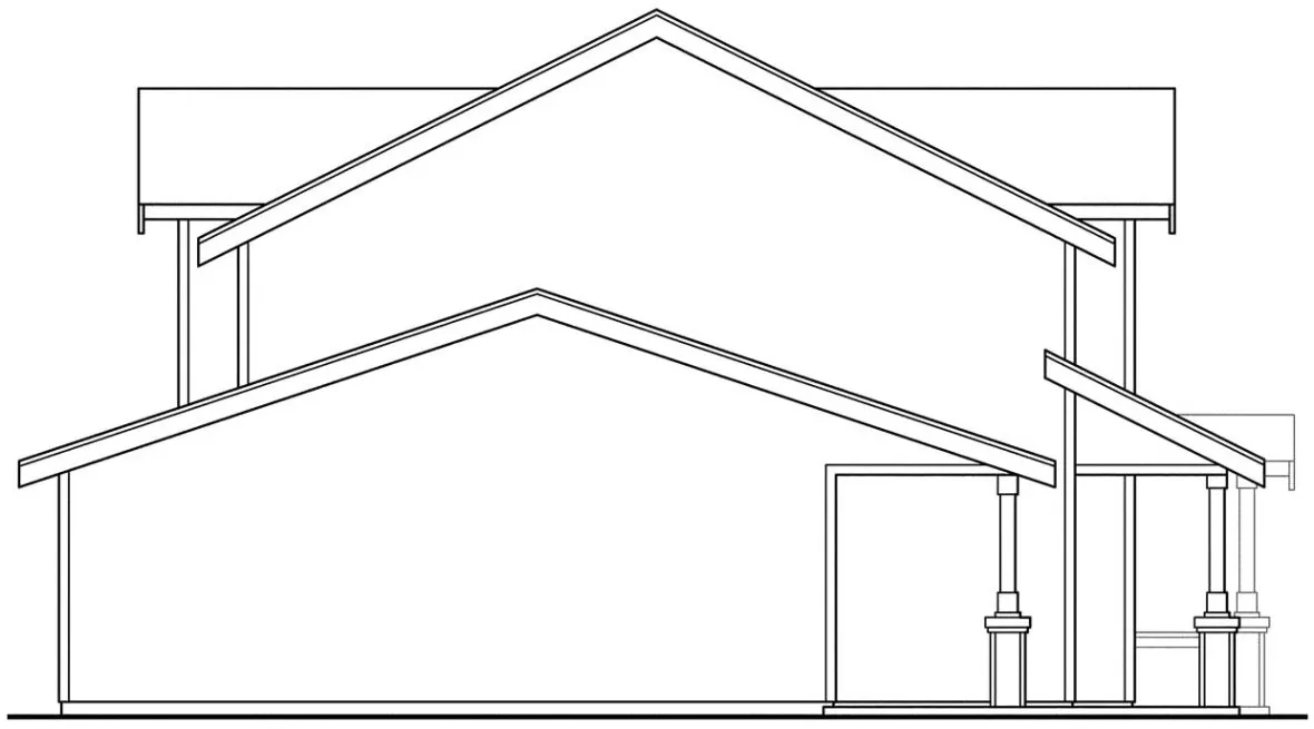 Left Elevation for House Plan #342581