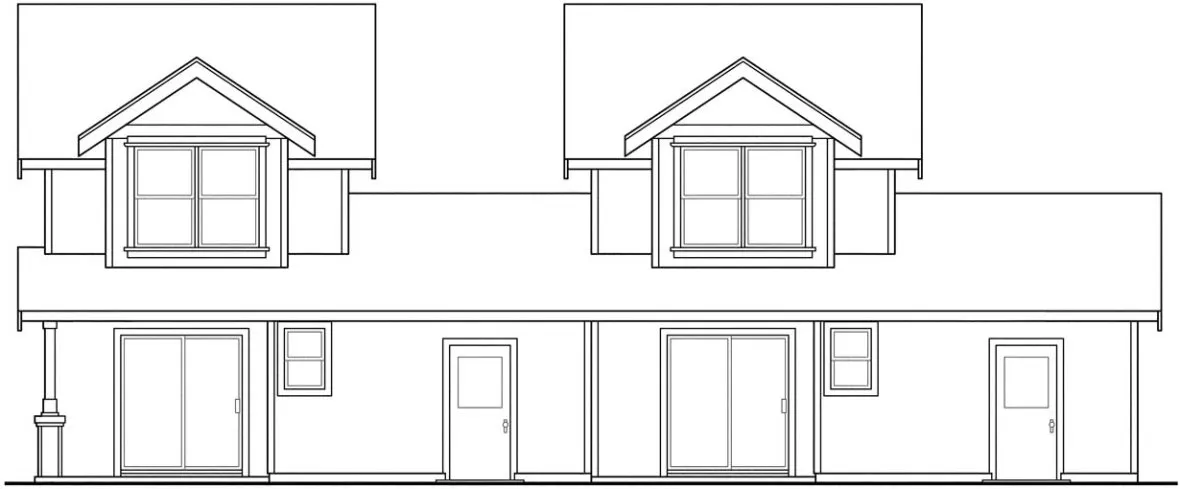 Rear Elevation for House Plan #342581