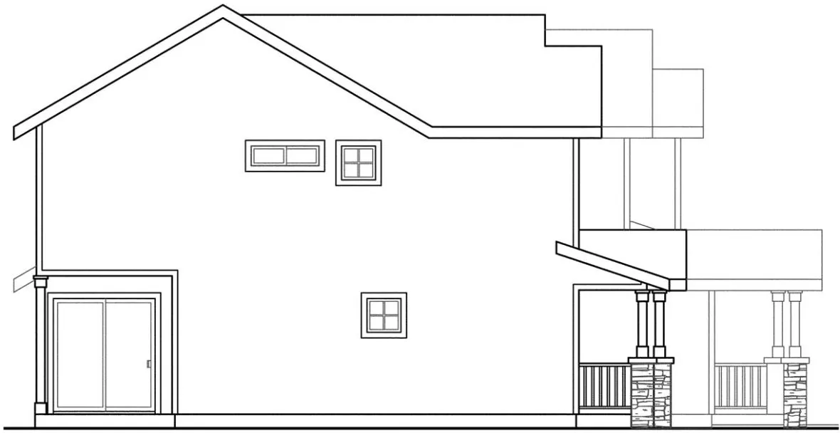 Left Elevation for House Plan #340003