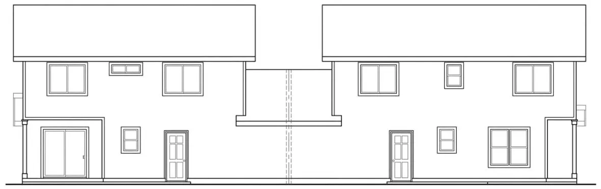 Rear Elevation for House Plan #340003
