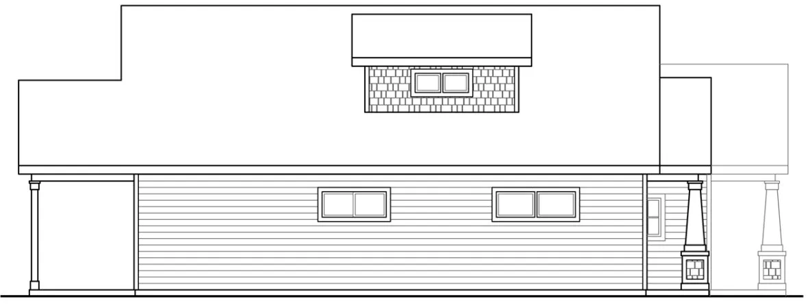 Left Elevation for House Plan #340772