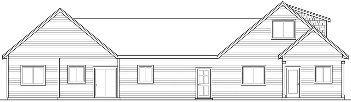 Rear Elevation for House Plan #340772
