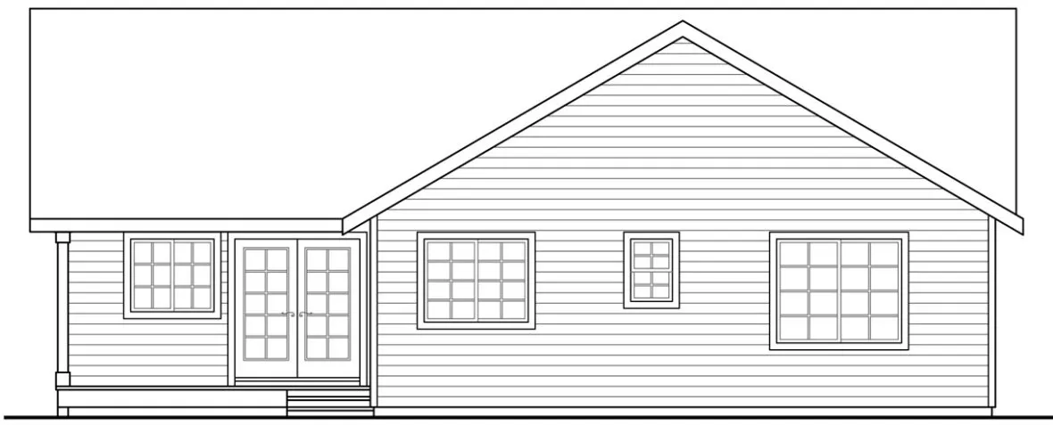 Rear Elevation for House Plan #348921