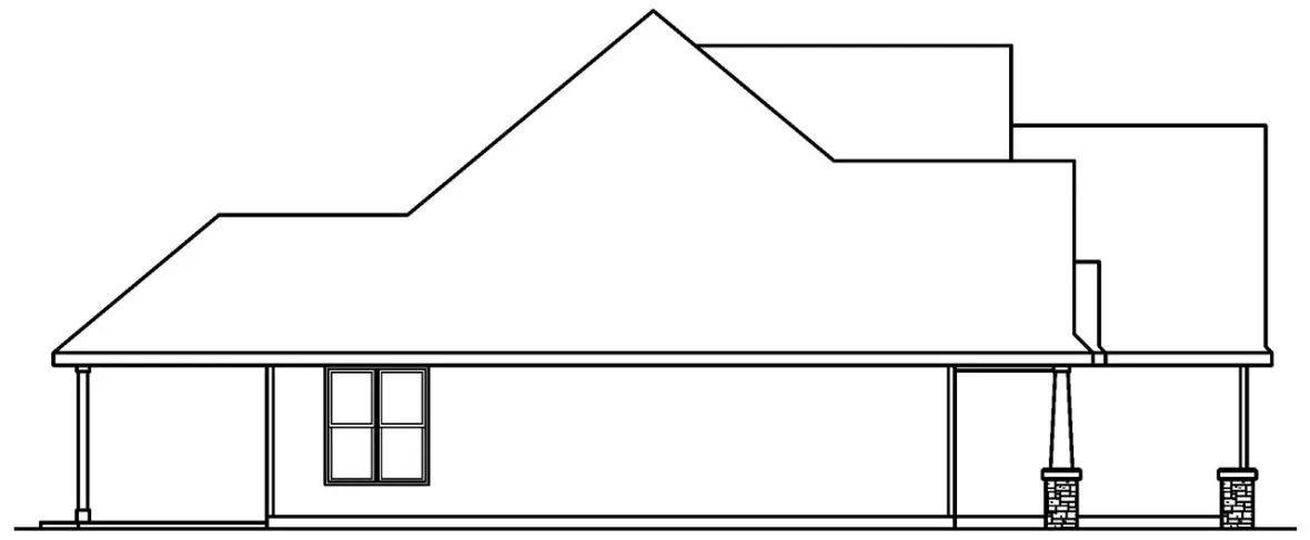 Left Elevation for House Plan #348022
