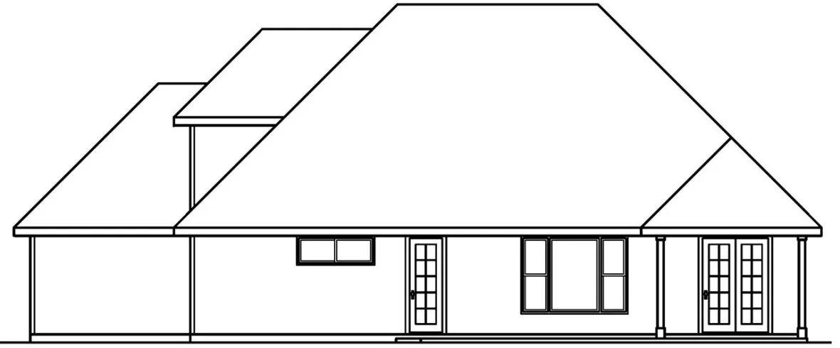 Rear Elevation for House Plan #348022