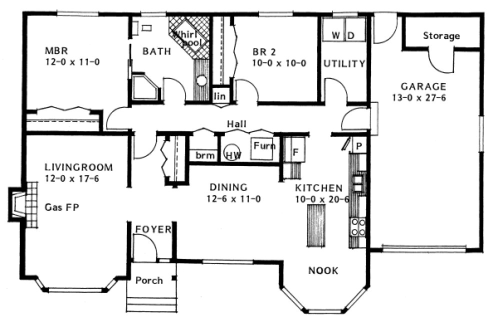 Main Floor Plan for House Plan #220206