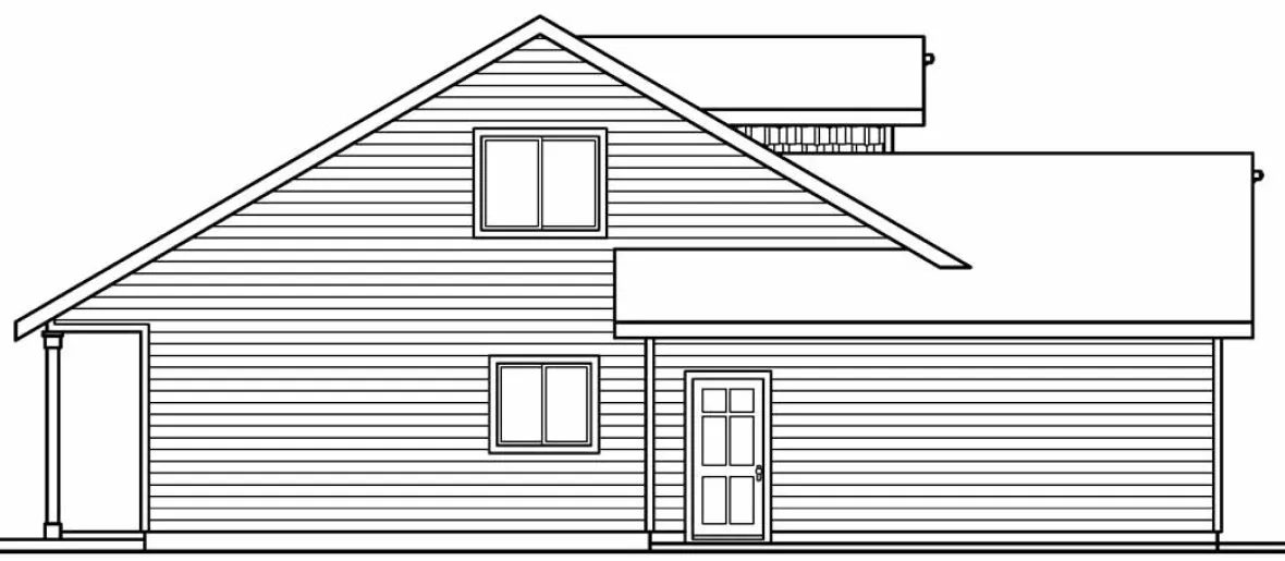 Left Elevation for House Plan #340651