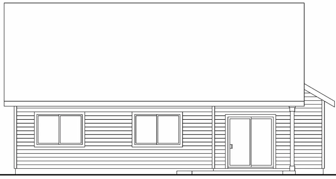 Rear Elevation for House Plan #340651