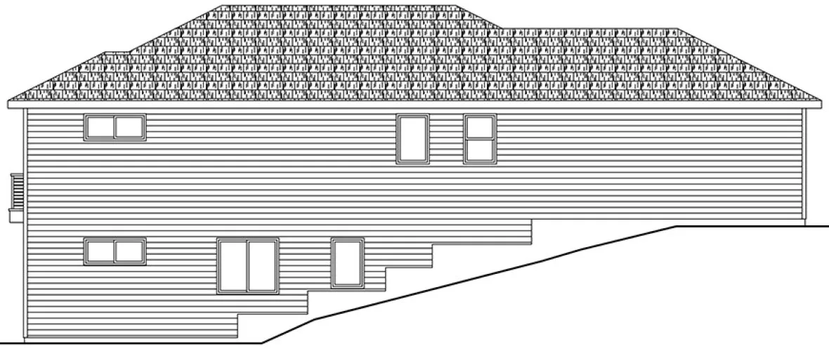 Left Elevation for House Plan #341552