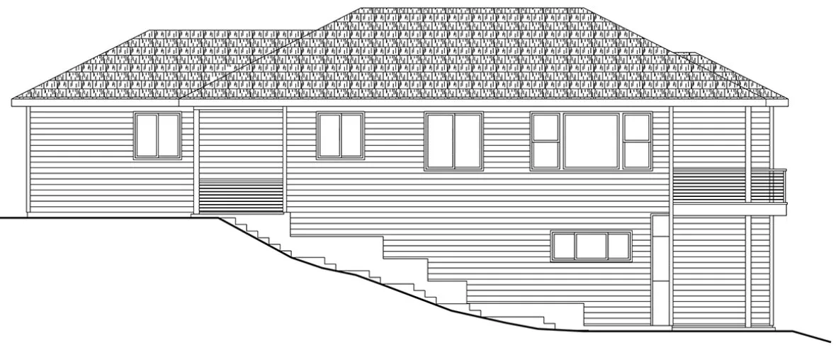 Right Elevation for House Plan #341552