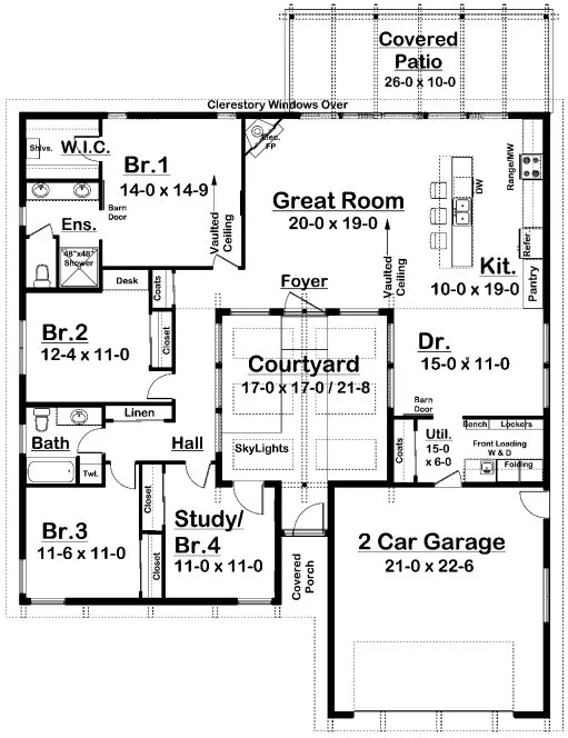 Main Floor Plan for House Plan #203060