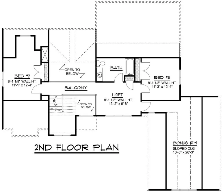 Second Floor Plan for House Plan #758822