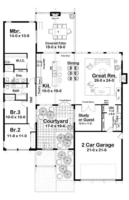 Main Floor Plan for House Plan #203150