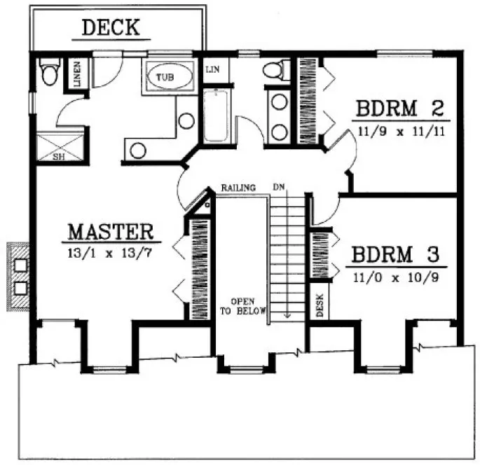 Second Floor Plan for House Plan #233027