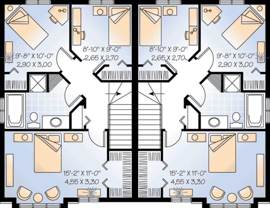 Second Floor Plan for House Plan #144003