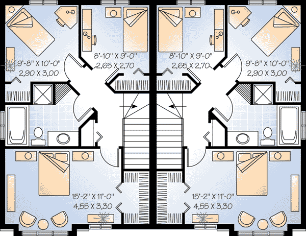 Second Floor Plan for House Plan #144003