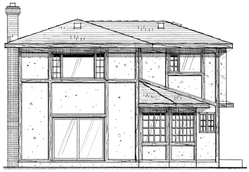 Rear Elevation for House Plan #200849
