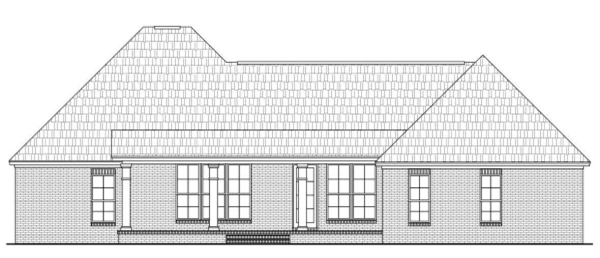 Rear Elevation for House Plan #210042