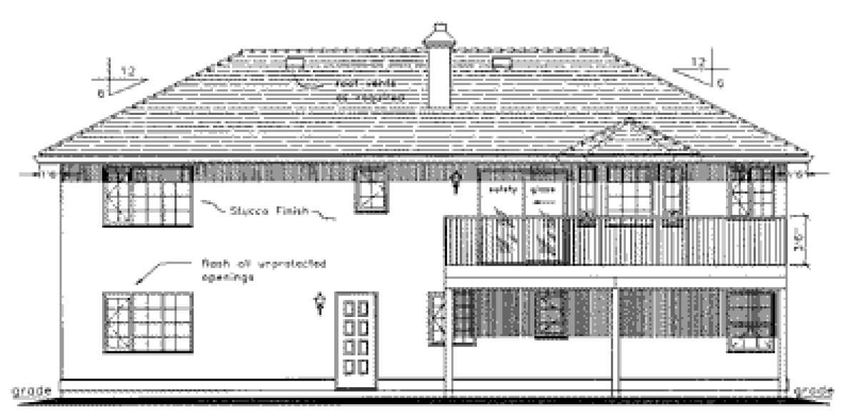 Rear Elevation for House Plan #139419