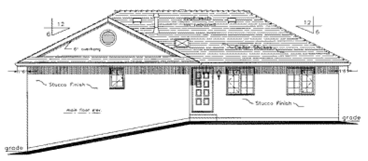 Rear Elevation for House Plan #139719