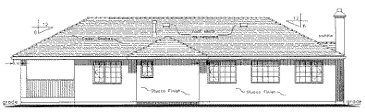 Rear Elevation for House Plan #131029