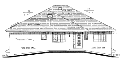 Rear Elevation for House Plan #133029
