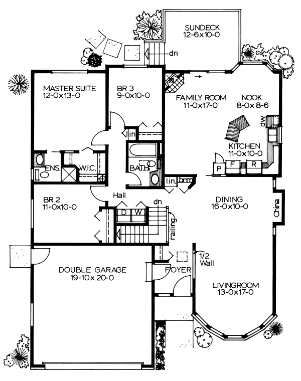 Main Floor Plan for House Plan #201140