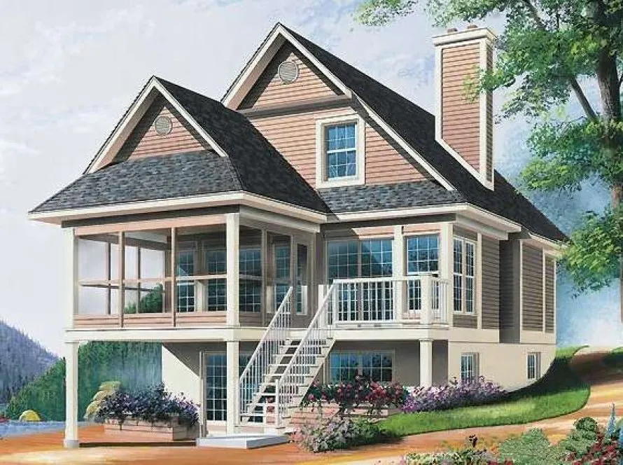 Full Rendering for House Plan #141096