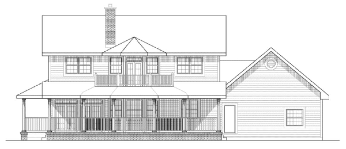 Rear Elevation for House Plan #108291
