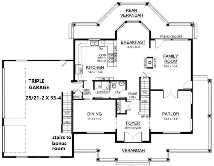 Main Floor Plan for House Plan #108291
