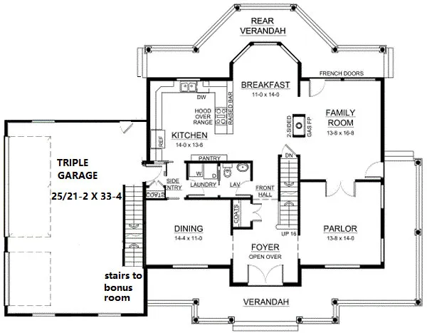 Main Floor Plan for House Plan #108291