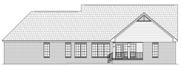 Rear Elevation for House Plan #218122