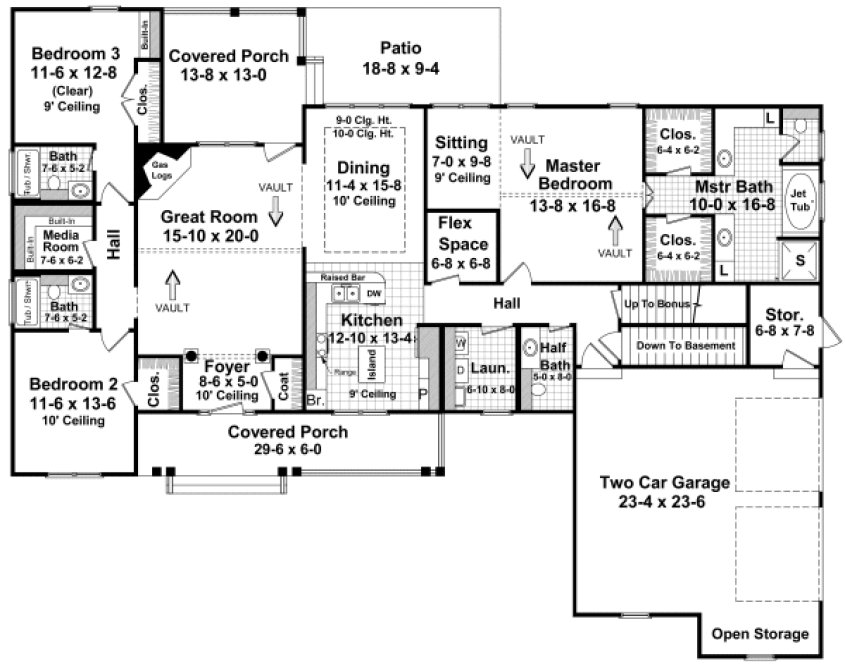 Main Floor Plan for House Plan #218122