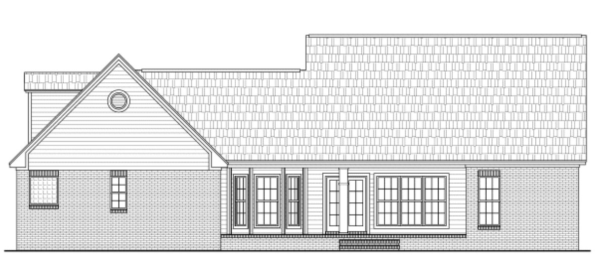 Rear Elevation for House Plan #210522
