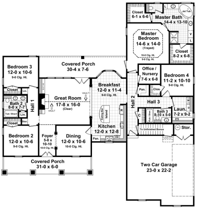 Main Floor Plan for House Plan #210522