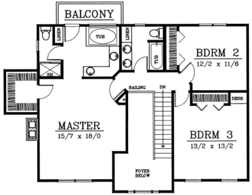 Second Floor Plan for House Plan #235027