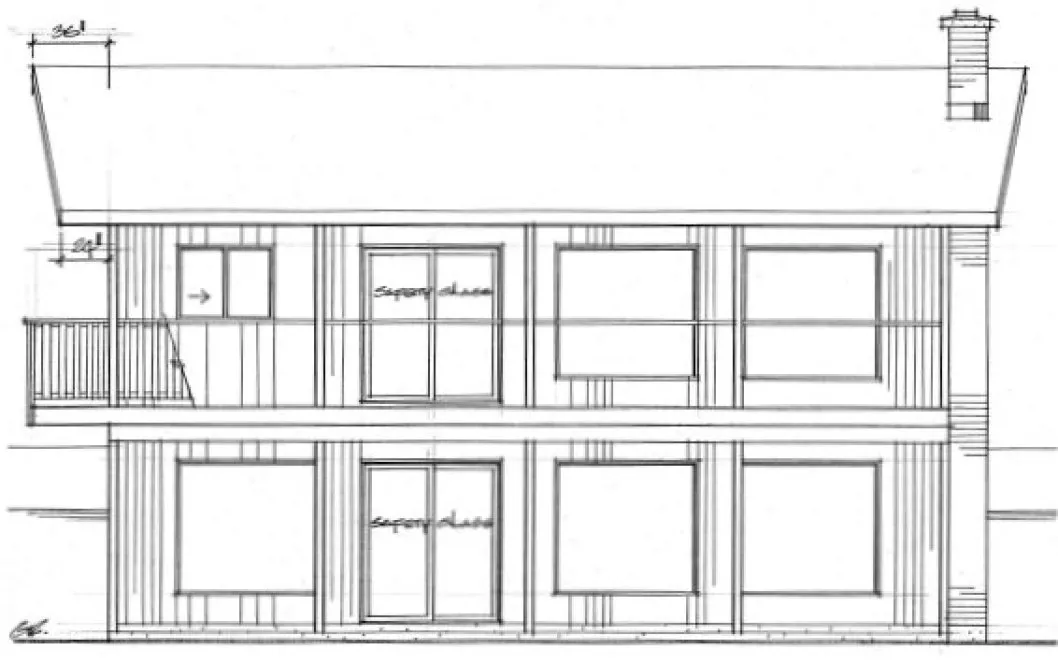 Rear Elevation for House Plan #201145