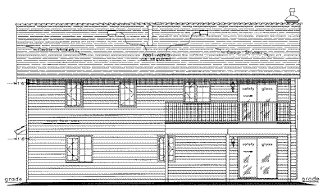 Rear Elevation for House Plan #131329