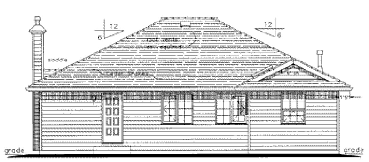 Rear Elevation for House Plan #134429