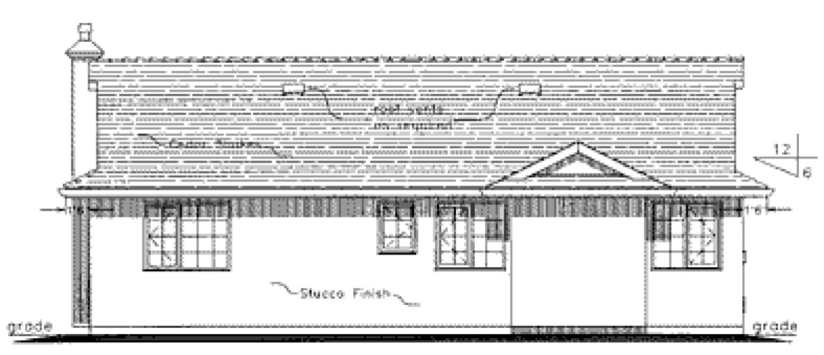 Rear Elevation for House Plan #137629
