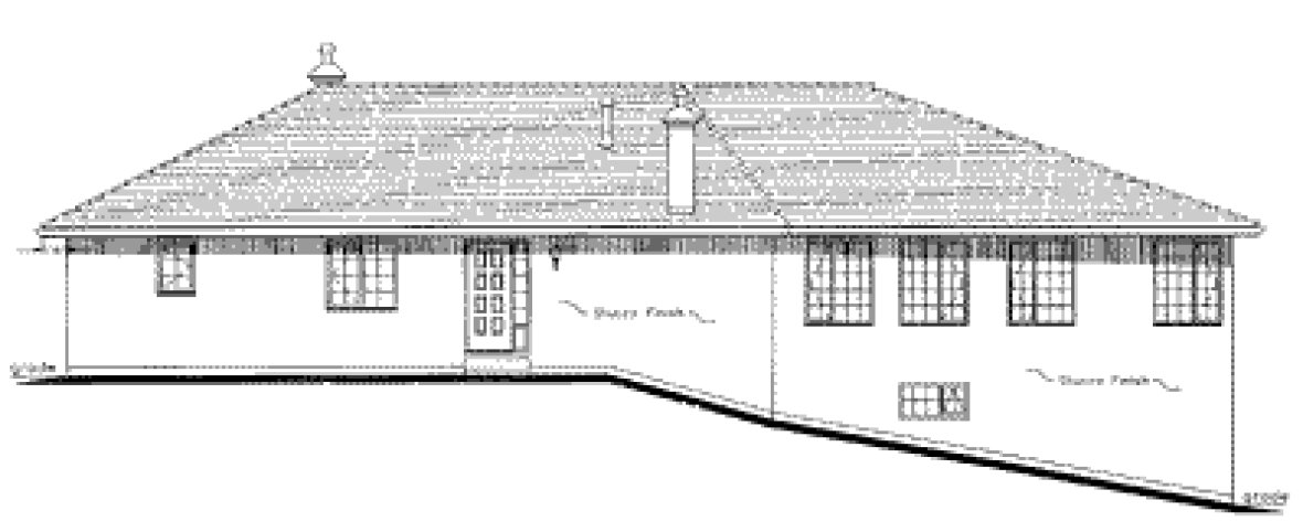 Rear Elevation for House Plan #133339