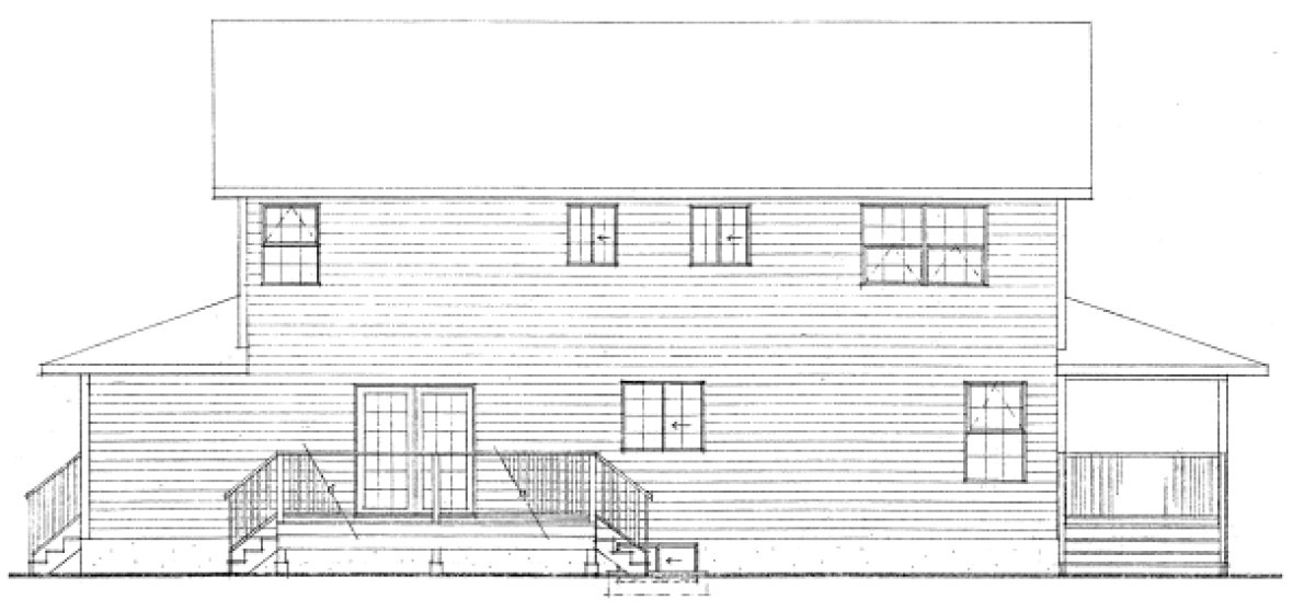 Rear Elevation for House Plan #224201