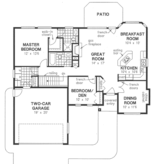 Main Floor Plan for House Plan #130013