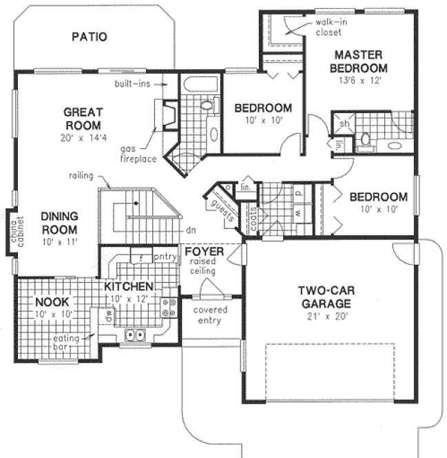 Main Floor Plan for House Plan #135013