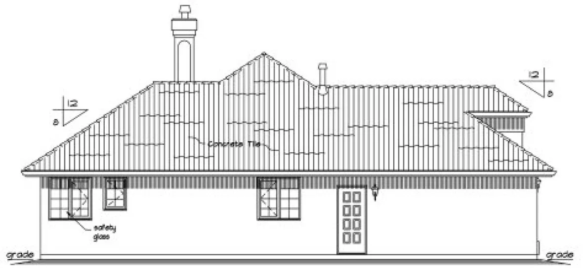 Left Elevation for House Plan #130113