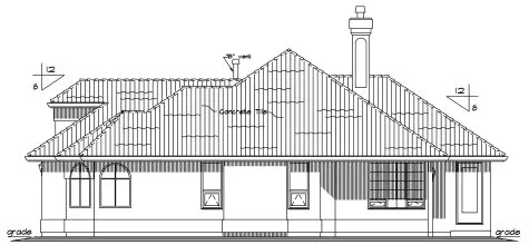 Right Elevation for House Plan #130113