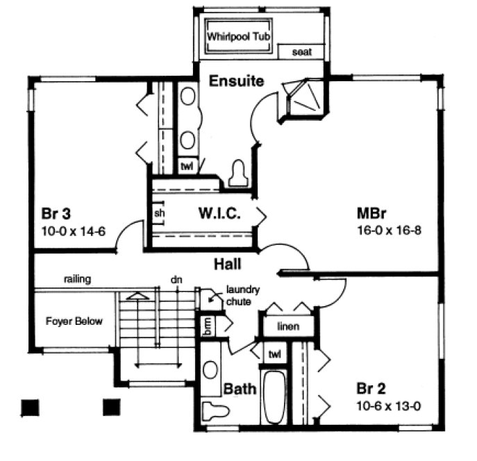 Second Floor Plan for House Plan #201446