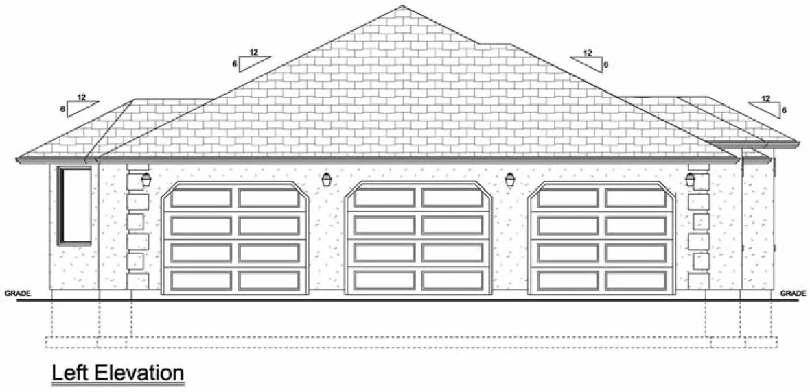 Left Elevation for House Plan #201170