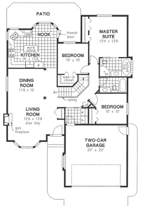 Main Floor Plan for House Plan #136413