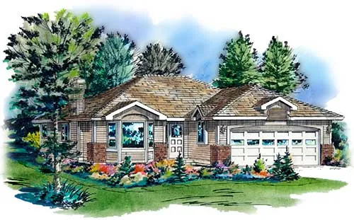 Full Rendering for House Plan #136413